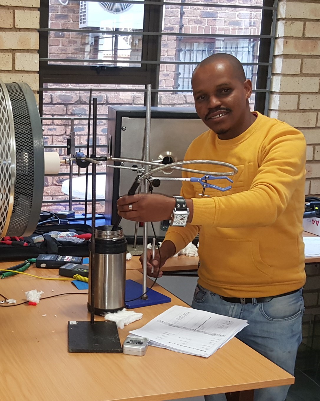 person monitoring temperature